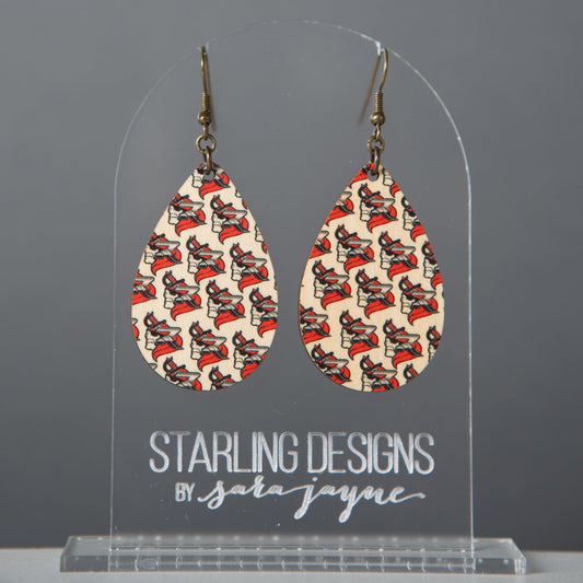 East Sac Raiders Raider Pattern dangle earrings