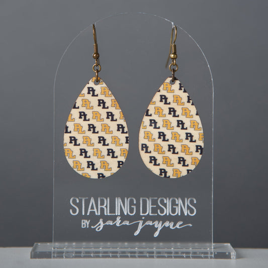 Prior Lake PL Pattern dangle earrings