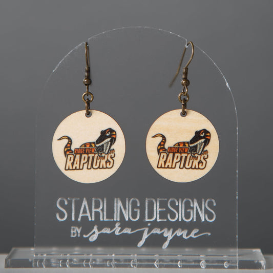 Ridge View Raptors Circle dangle earrings
